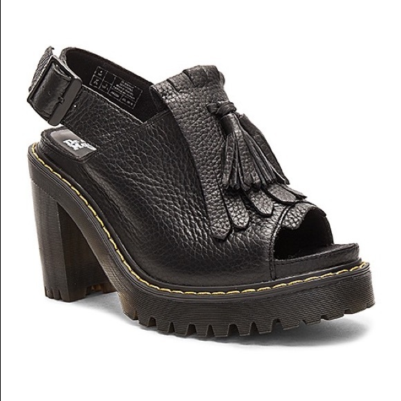 Dr. Martens Shoes - Dr Martens Seraphina Slingback Kiltie Sandal Black